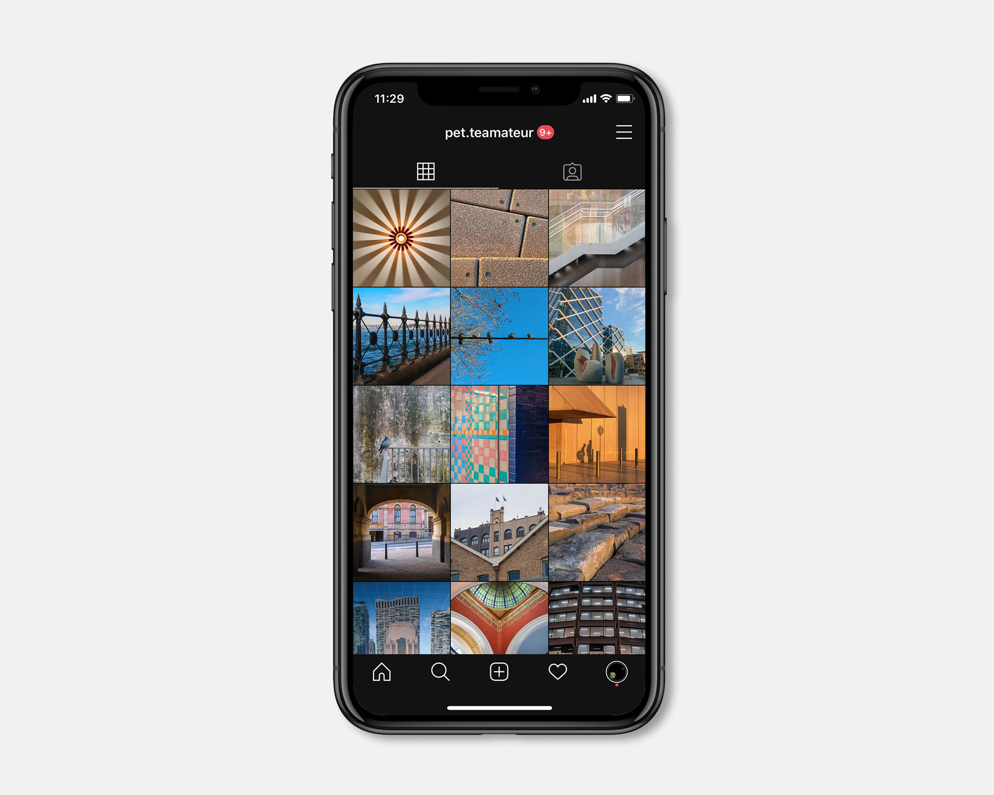 Mockup of Instagram feed