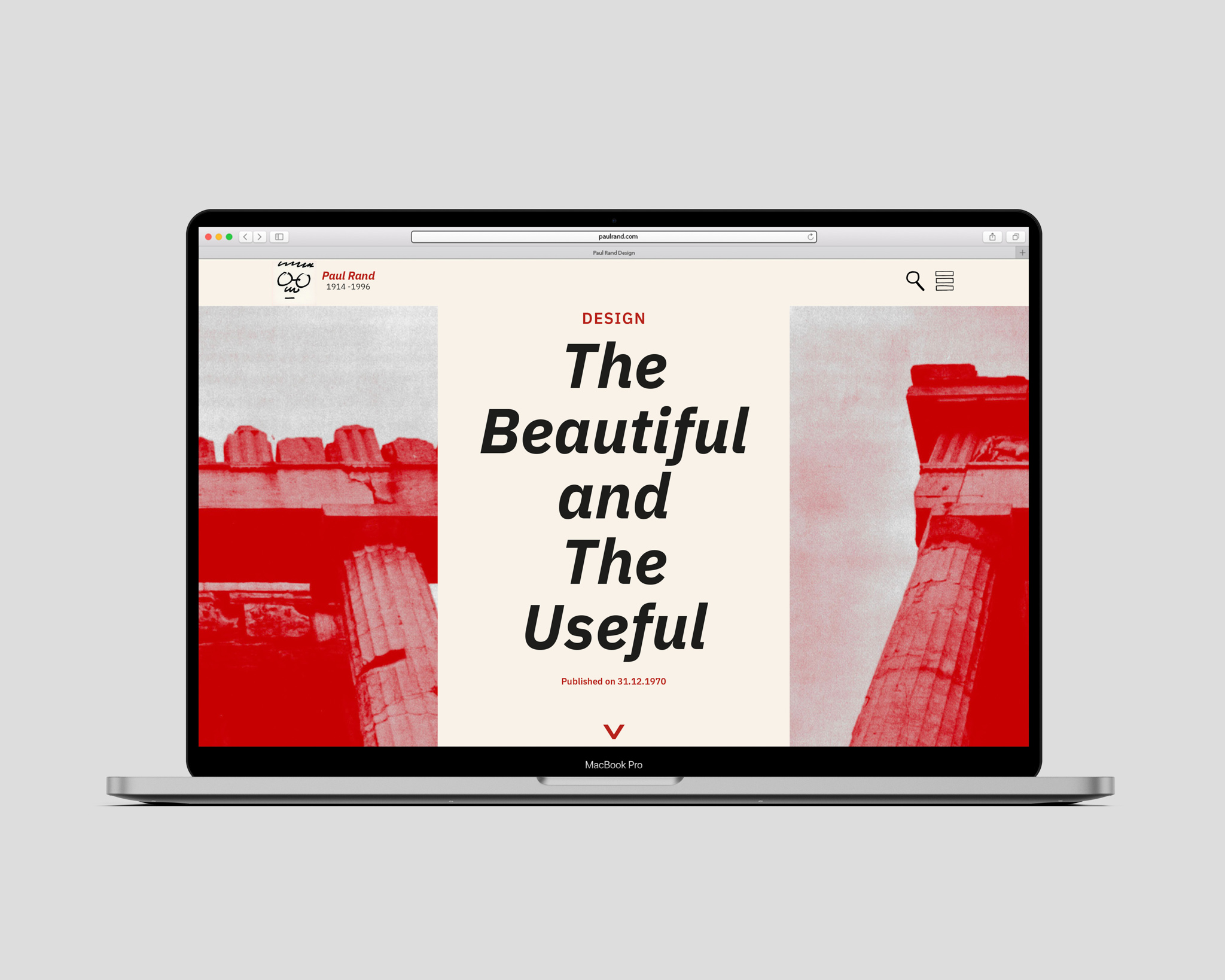 Mockup of Website
