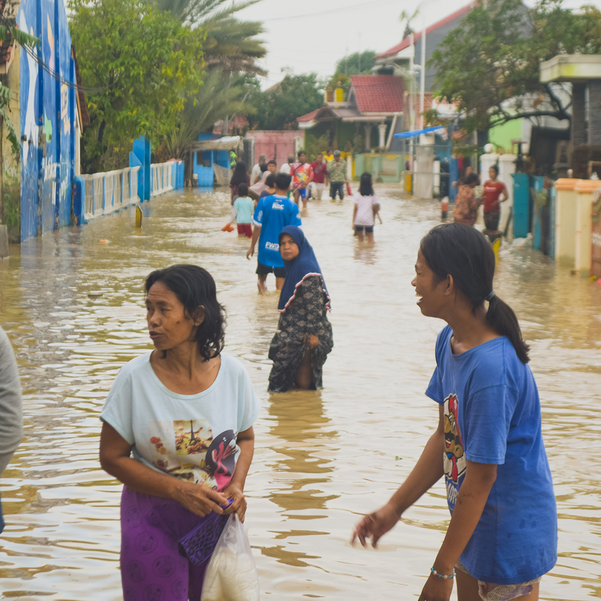 flooded village