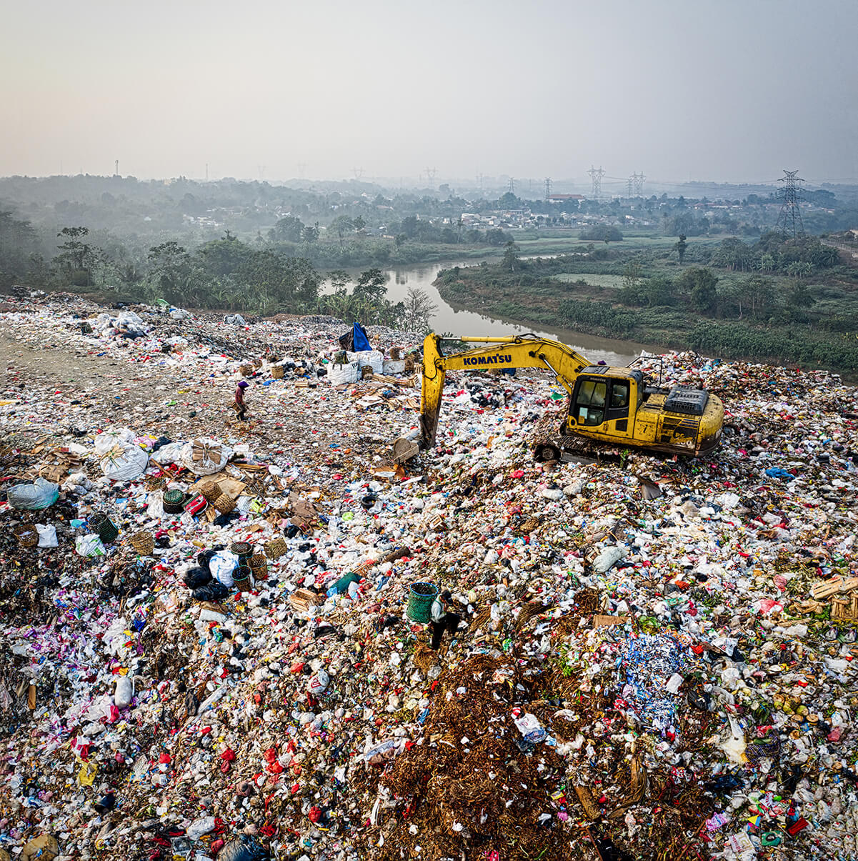 A rubbish dump in Indonesia