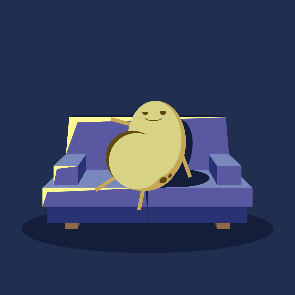 Image of a potato on a couch