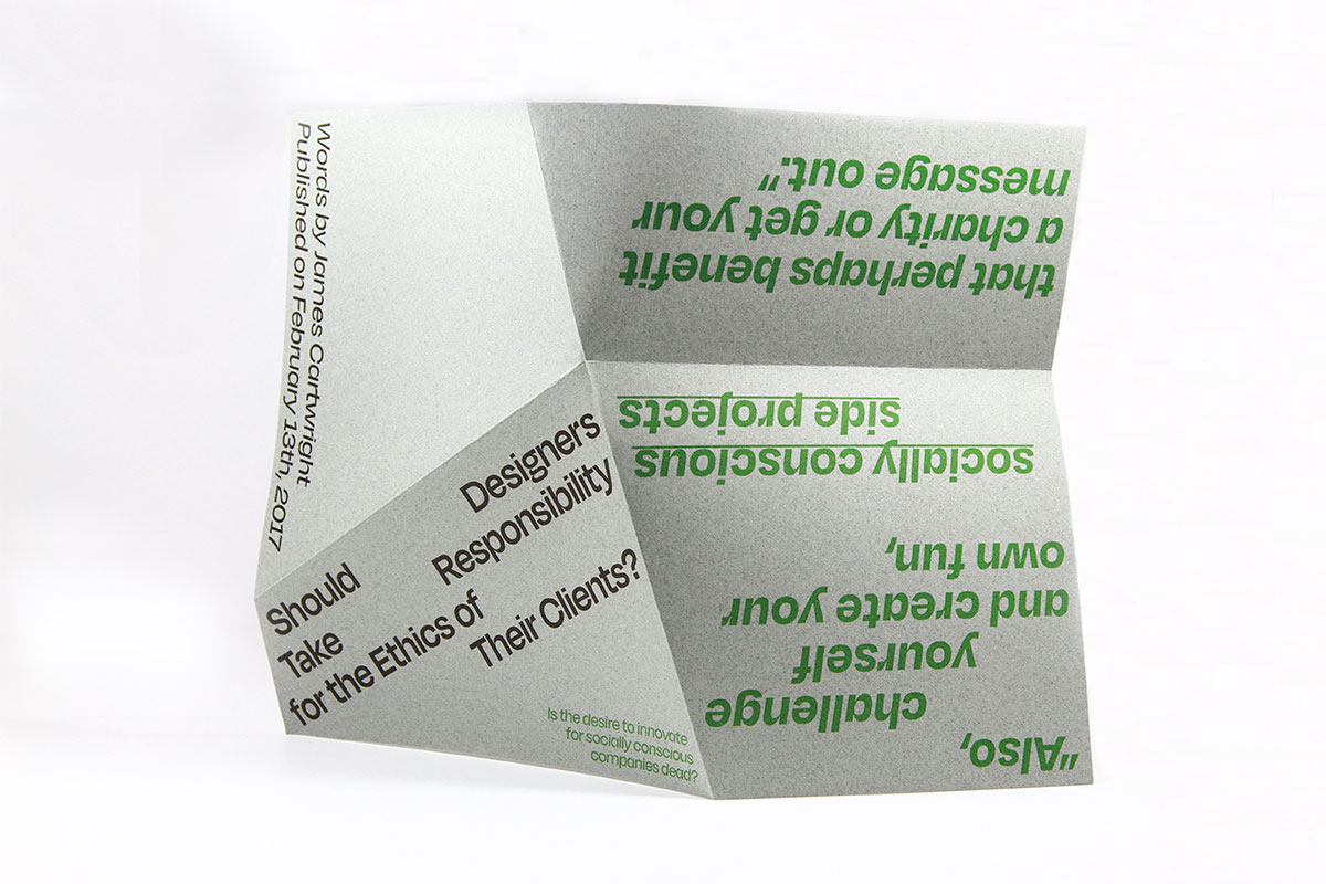 Image of the publication without it being folded