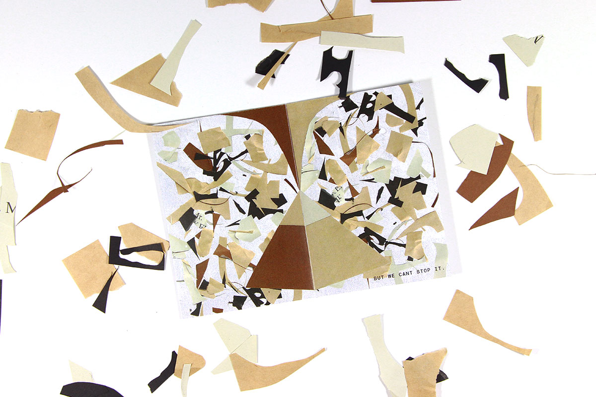 Image of the zine on white textured paper