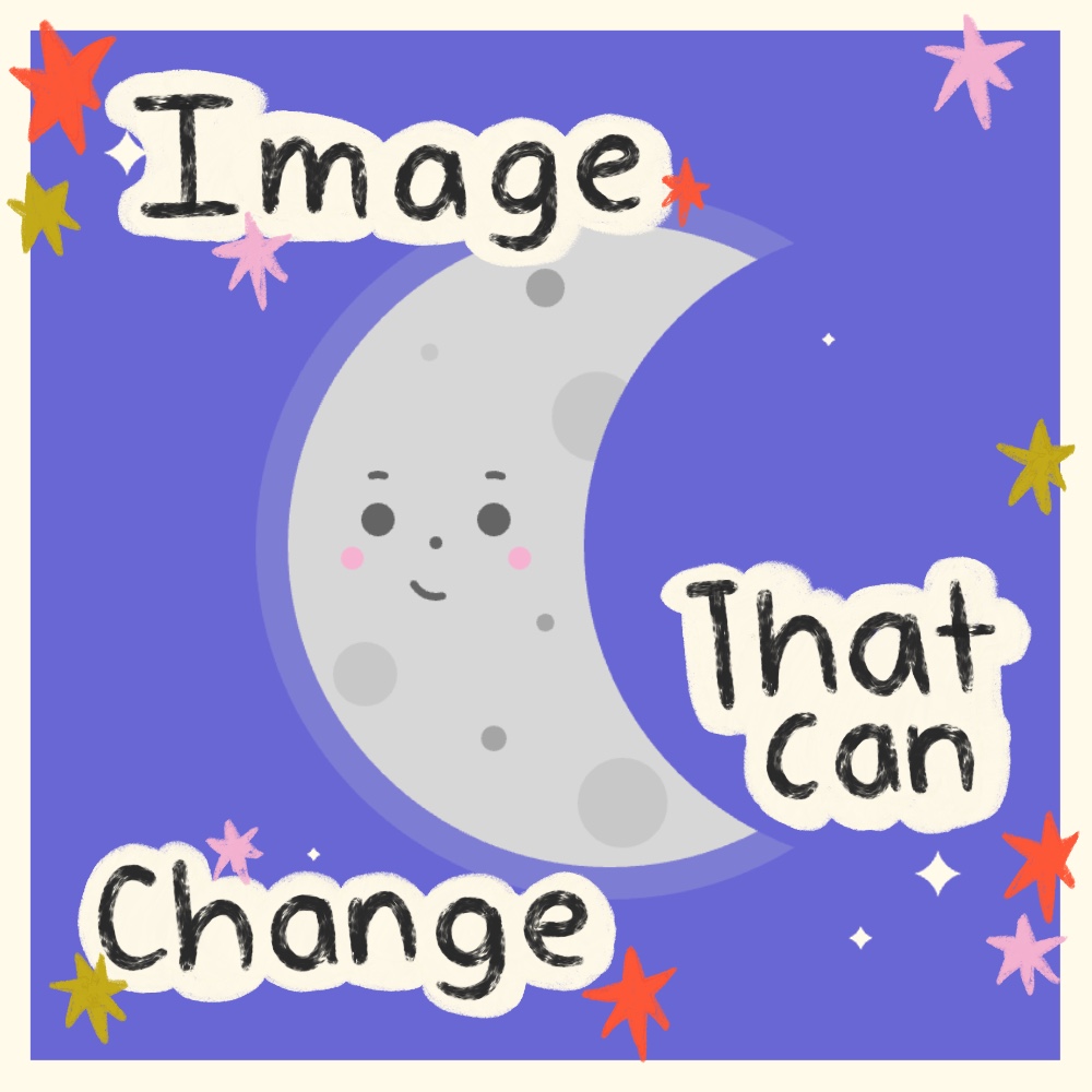 a moon glowing in the night sky surrounded by stars